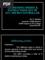 Addressing Modes & Instructions Set of 8051 Micro Controller