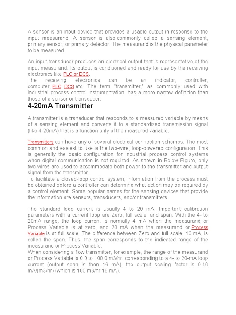 Understanding 4-20mA Transmitters | PDF | Sensor | Direct Current