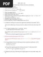 State and Proof Any Four Properties of DFT. A/M 18 (B) Determine The DFT of The Given Sequence X (N) (L, - 1, - 1, - 1, 1, 1, 1, - 1) Using DIT FFT Algorithm. A/M 18