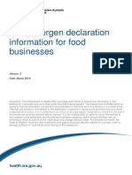 Food Allergen Declaration Information For Food Businesses: Health - Wa.gov - Au