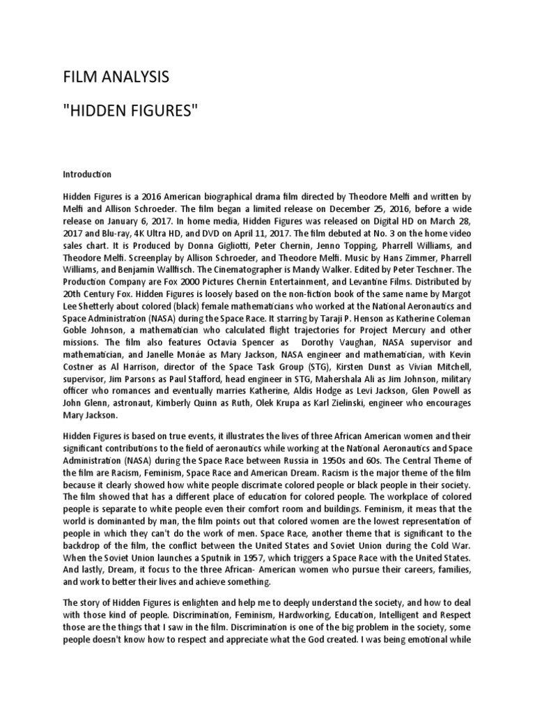 Film Analysis "Hidden Figures" Hidden Figures