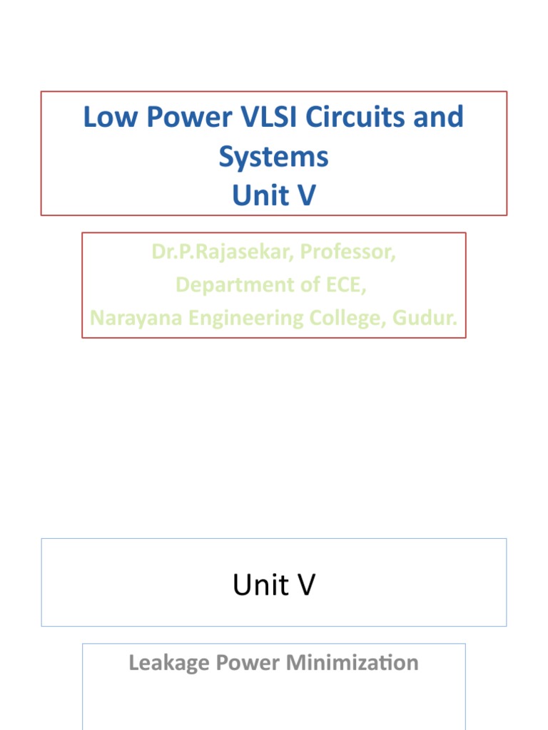 Leakage Power Minimization in VLSI | PDF | Mosfet | Field Effect Transistor