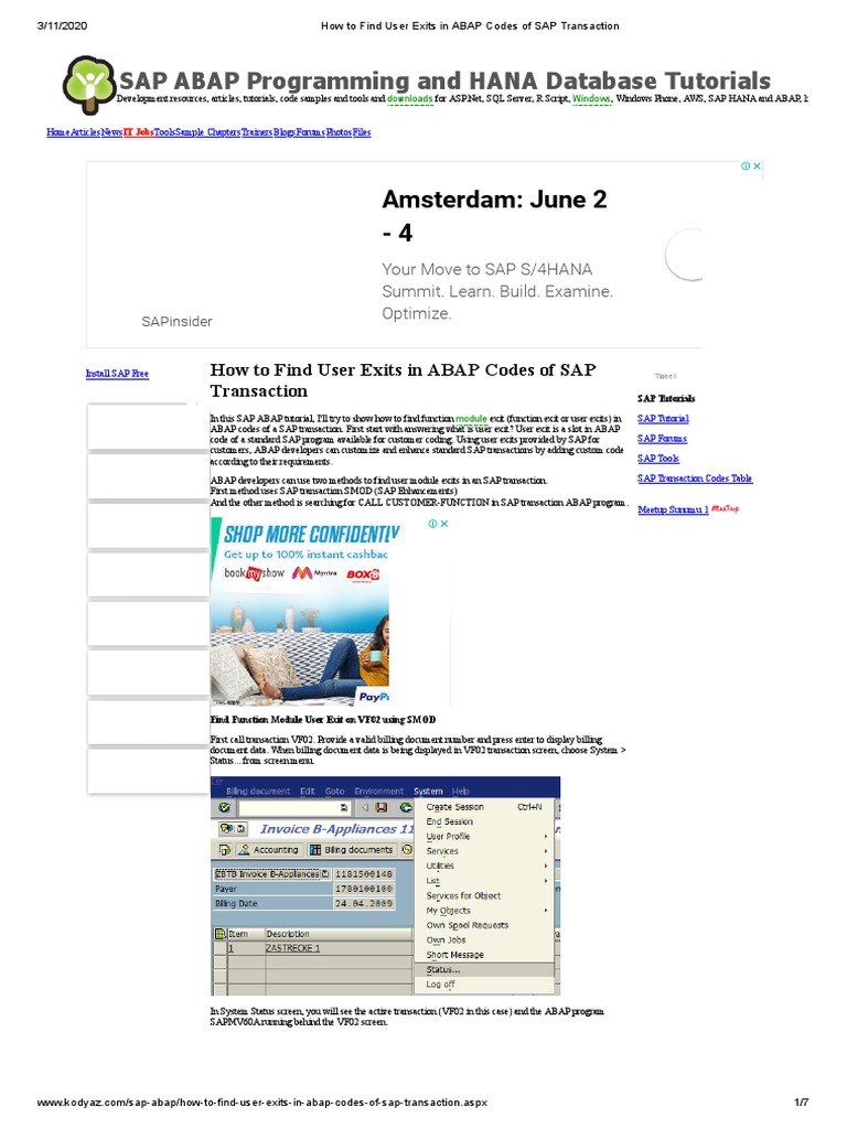 How To Find User Exits | PDF | Information Technology | Software Engineering