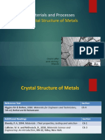 Engineering Materials and Processes: Lecture 4 - Crystal Structure of Metals