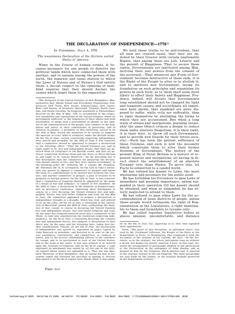 Declaration of Independence Overview | PDF | United States Declaration ...