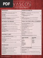 A La Carte Menu: Breakfast Tossed & Mingled