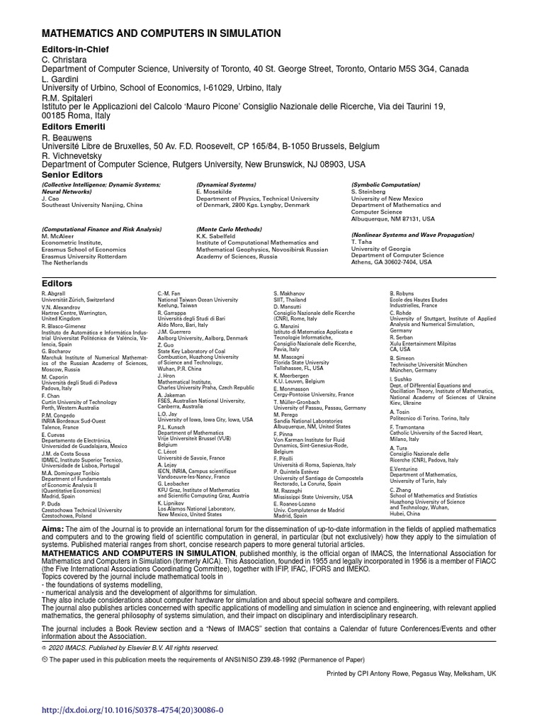 Applied Math & Computer Simulation Journal | PDF | Inquiry | Science