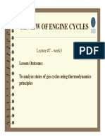 Review of Engine Cycles: Lecture #7 - Week3