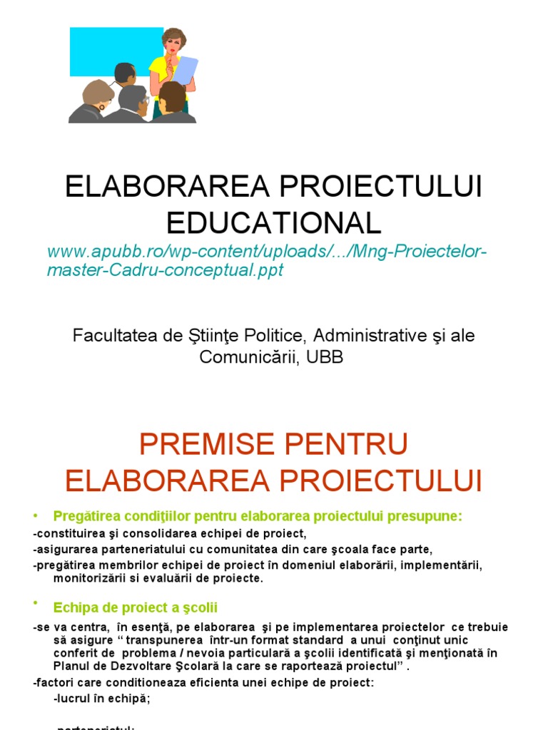Elaborarea Proiectului Educational | PDF