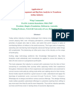 Application of Knowledge Management and Big Data Analytics To Transform Airline Industry by Wing Commander Prof DR Arakala Kamalakar, PHD, PMP