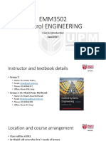 EMM3502 Control Engineering Course Introduction