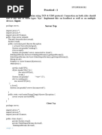 Practical: 1: Aim: Create Chat Application Using TCP & UDP Protocol. Connection On Both Sides Should