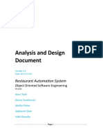 Restaurant Automation System Analysis and Design