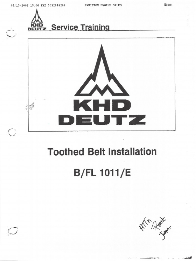 Deutz 1011F-2011 Timing Belt | PDF