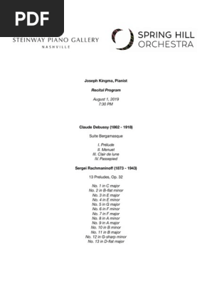 Nashville Recital Program