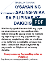 Kasaysayan NG Pagsasalin Sa Pilipinas at Daigdig