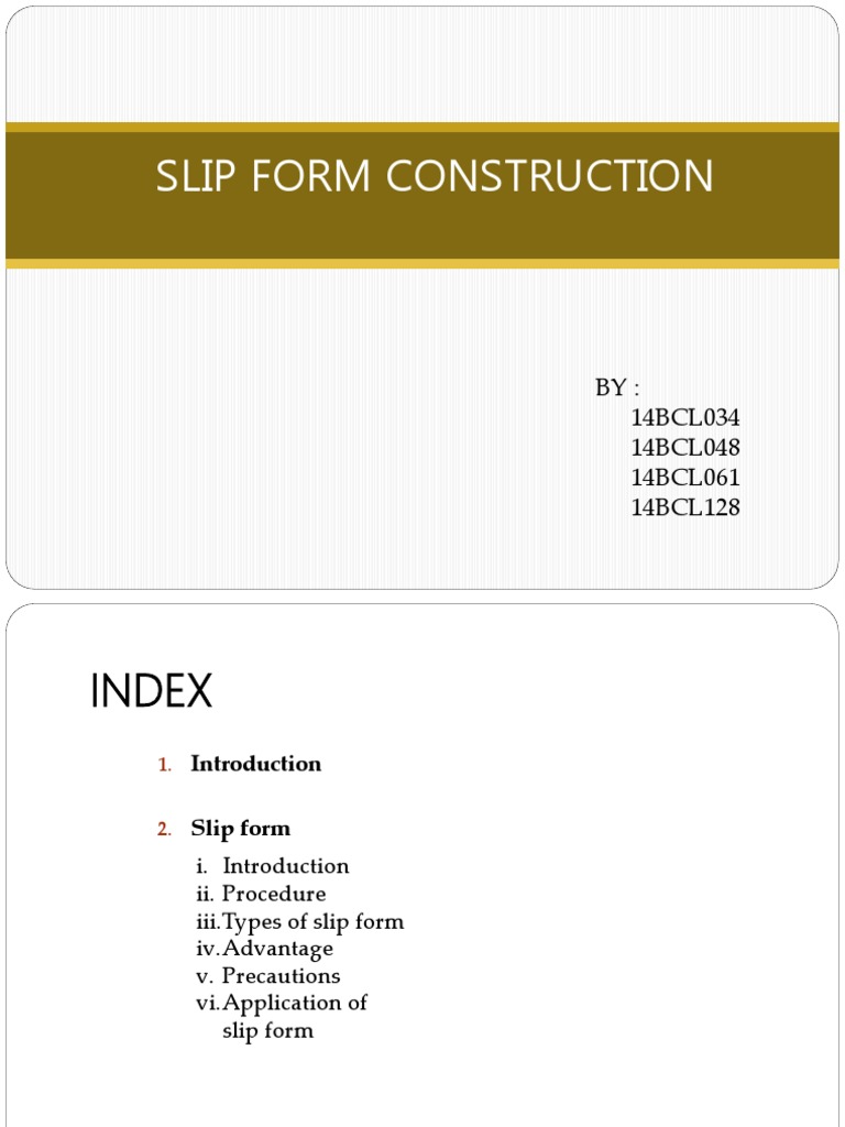 Slip Form Construction BY 14BCL034 14BCL048 14BCL061 14BCL128 PDF