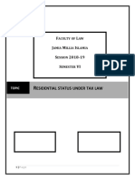 F L J M I S 2018-19 S VI: Esidential Status Under TAX LAW