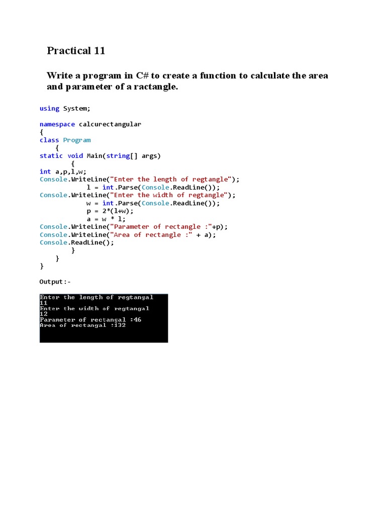 C# Programs for Basic Calculations | PDF | C Sharp (Programming ...