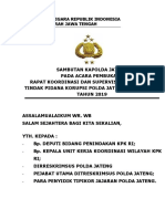 Sambutan Kapolda Jateng - Supervisi KPK RI - 10-4-19