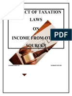 Project of Taxation Laws ON Income From Other Sources: Submitted To: Submitted by