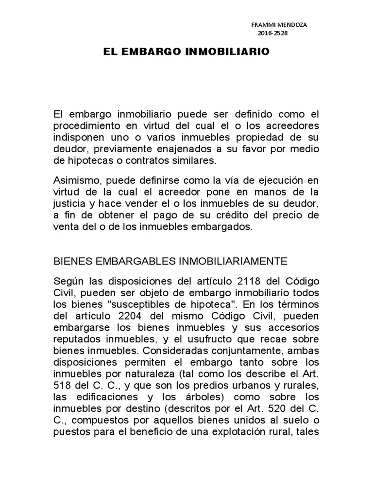 Proceso del Embargo Inmobiliario | PDF | Hipoteca Comercial | Finanzas ...