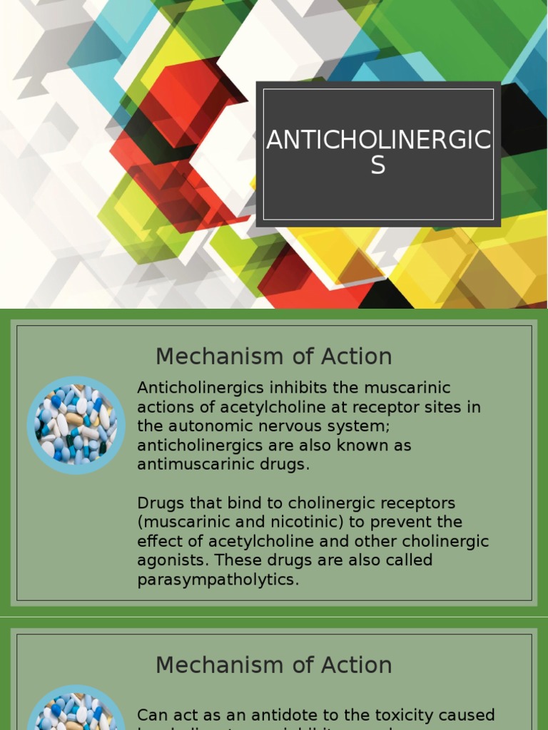 Anticholinergics 1 | PDF | Acetylcholine | Drugs Acting On The Nervous ...