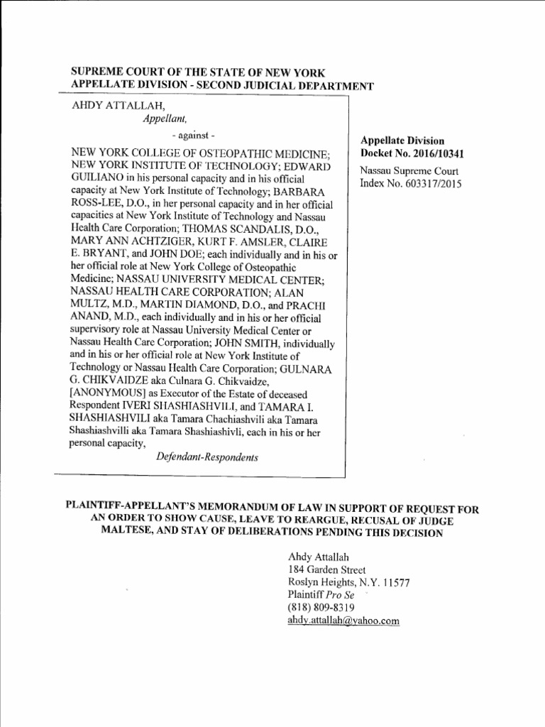 Discrimination Appeal Against NYCOM and NYIT | PDF | Lawsuit | Arrest