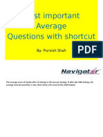 Most Important Average Questions With Shortcut: By-Purvish Shah