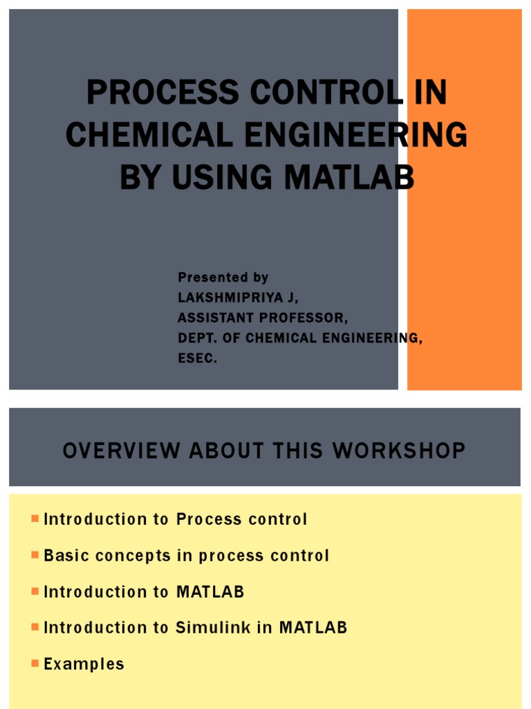 Process Control in Chemical Engineering by Using Matlab PDF Control