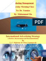 Marketing Presentation On International Advertising Strategy