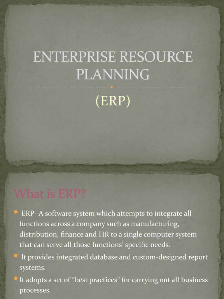 Understanding ERP: Benefits and Challenges | PDF | Enterprise Resource ...