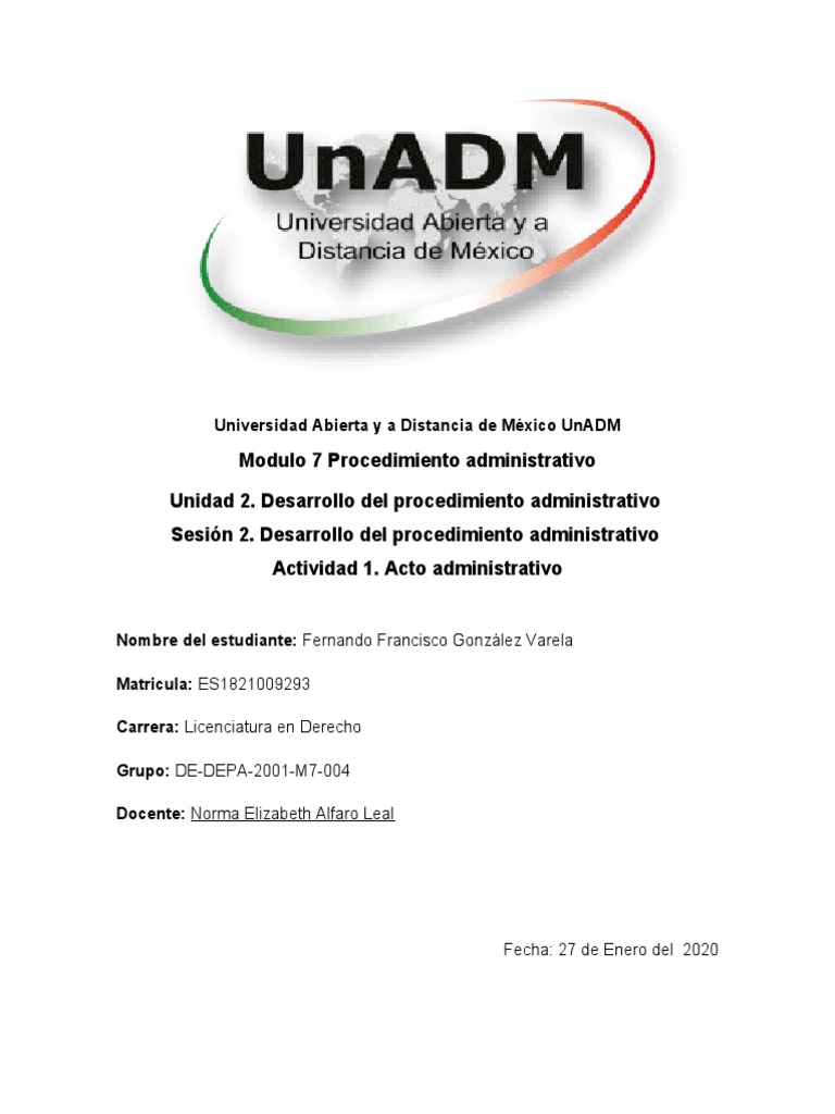 Universidad Abierta y A Distancia de México UnADM M7 | PDF | México ...