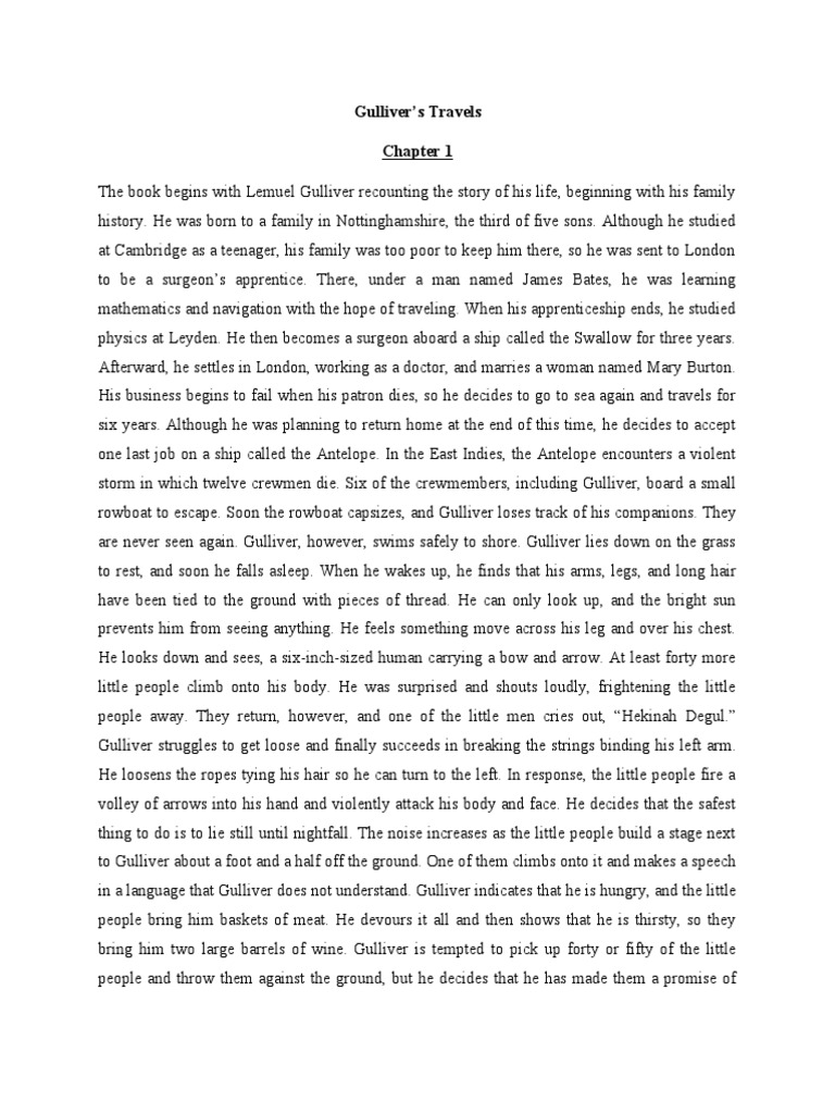 Gulliver's Travels Book Review Chapter 1 PDF