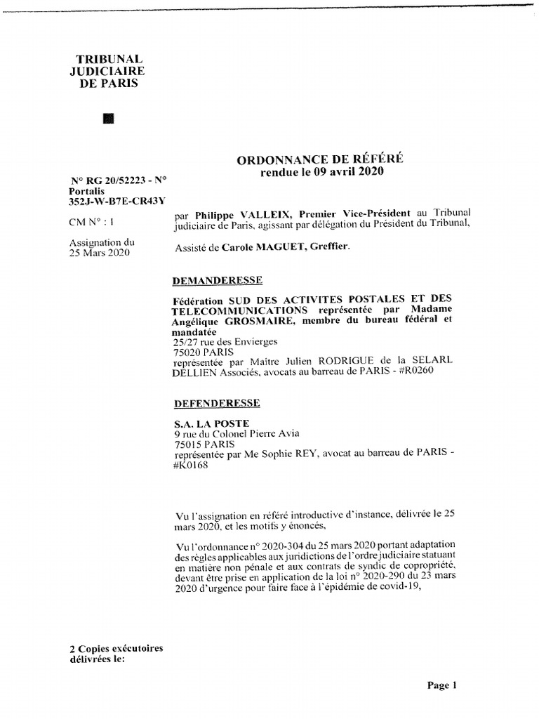 Ordonnance de référé