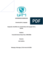 Trabajo 3 (Características Del Lenguaje Oral y Escrito) Comunicación y Lenguaje