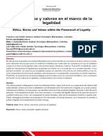 Ética, Normas y Valores en El Marco de La Legalidad