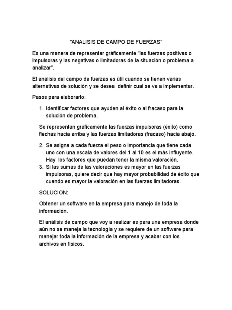 Analisis de Campo de Fuerzas PDF Información Software