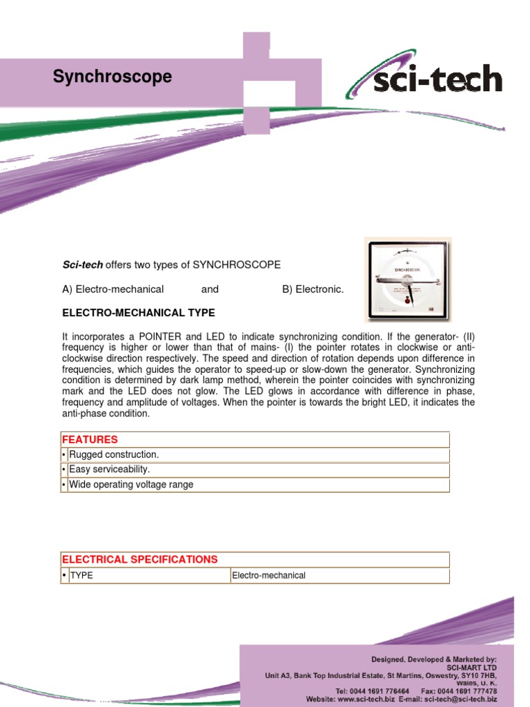 Synchroscope | PDF | Mains Electricity | Electric Generator