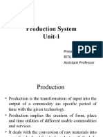 Production System Unit-1: Presented By: Ritu Jain Assistant Professor