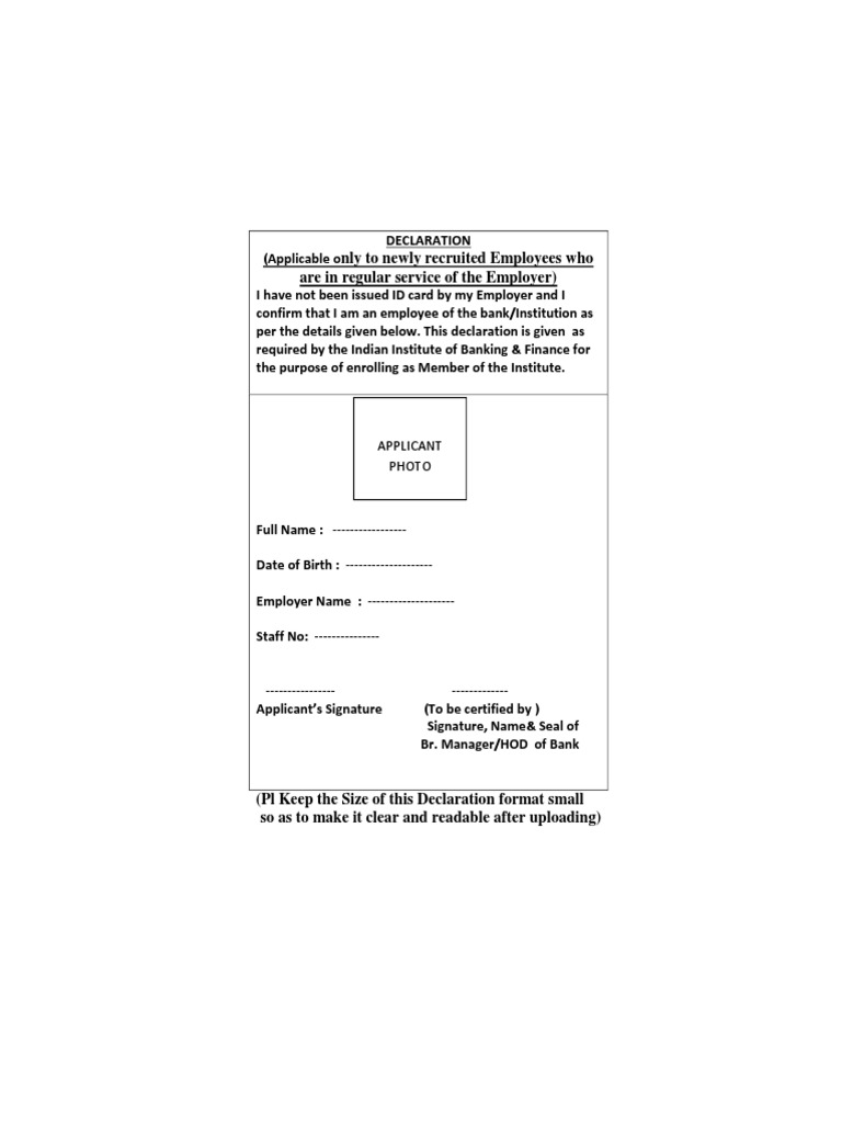 IIBF Membership Declaration Form | PDF