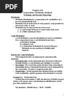 Chapter (14) Corporations: Dividends, Retained Earnings, and Income Reporting Dividends