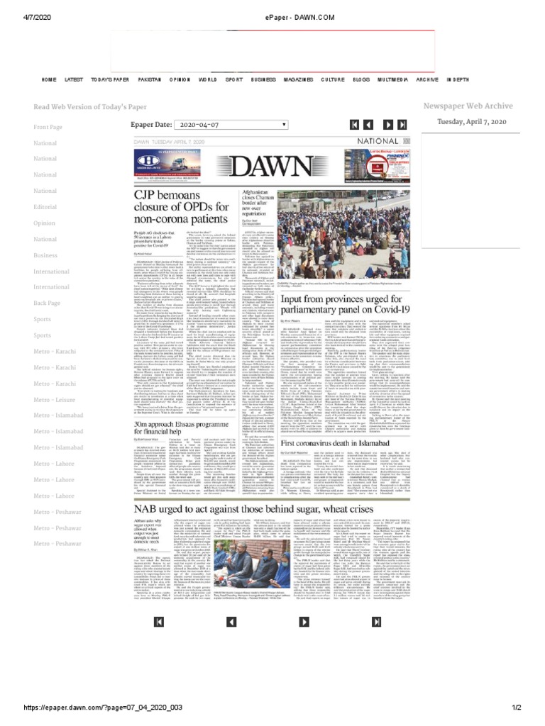 Epaper Date:: Read Web Version of Today's Paper | PDF