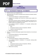 Unit 8: Disclosures: 8.1 in Separate Financial Statements