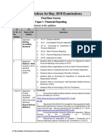 Study Guidelines For May, 2019 Examinations: Final New Course Paper 1: Financial Reporting