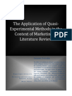 The Application of Quasi-Experimental Methods in The Context of Marketing: A Literature Review