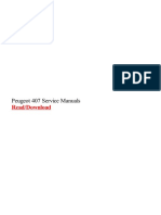 Peugeot 407 Service Manuals: Read/Download