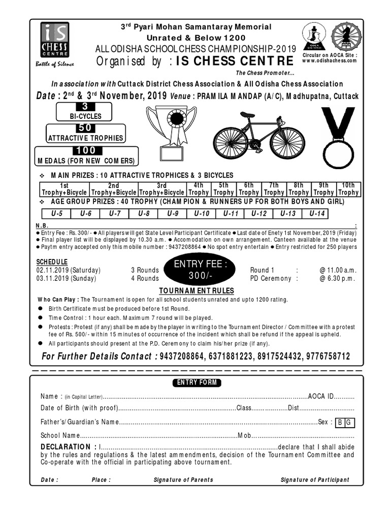 Organised By Is Chess Centre PDF Sports Leisure