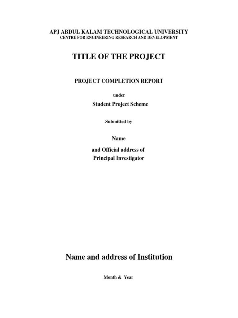 Title of The Project: Apj Abdul Kalam Technological University | PDF