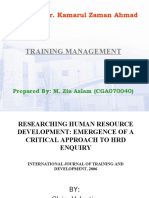 Training MGMT Article Review 3 Researching HRD